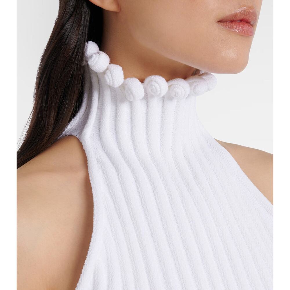 Alaïa Rib-Knit Halter Cropped Top - 4 - Picture 5 of 8